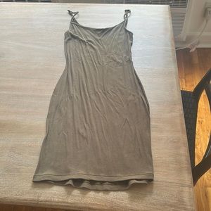Skims soft lounge slip dress in army